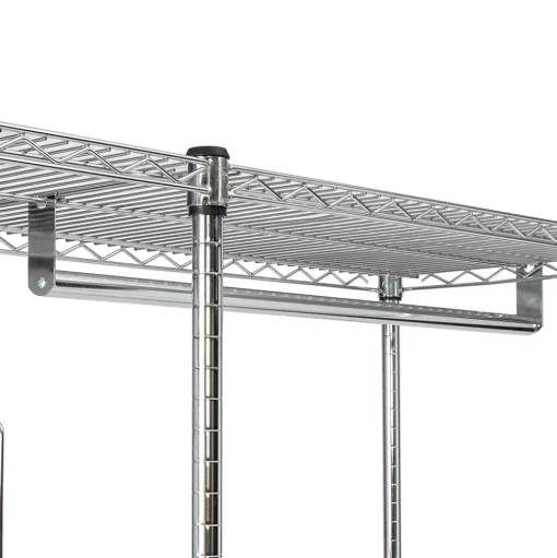 Honey-Can-Do Shelving<Rolling Closet with Garment Bar and Shelves, 18"W, Chrome (SHF-01567)