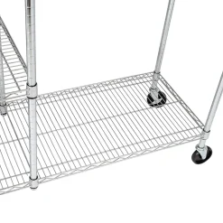 Honey-Can-Do Shelving<Rolling Closet with Garment Bar and Shelves, 18"W, Chrome (SHF-01567)