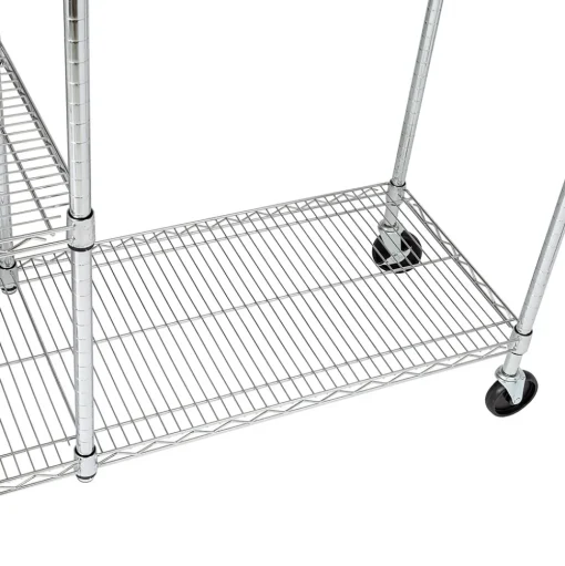 Honey-Can-Do Shelving<Rolling Closet with Garment Bar and Shelves, 18"W, Chrome (SHF-01567)