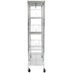 Honey-Can-Do Shelving<Rolling Closet with Garment Bar and Shelves, 18"W, Chrome (SHF-01567)