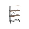 Honey-Can-Do Bookcases<4-Shelf 63"H Steel Mobile Bookcase, Black (SHF-08838)