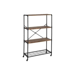Honey-Can-Do Bookcases<4-Shelf 63"H Steel Mobile Bookcase, Black (SHF-08838)
