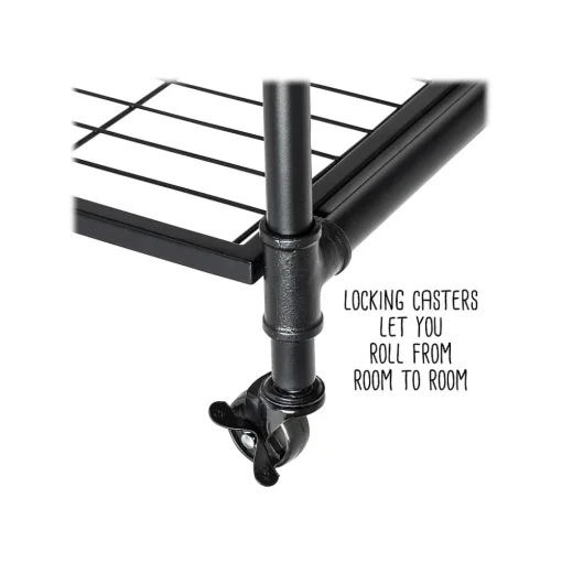 Honey-Can-Do Bookcases<4-Shelf 63"H Steel Mobile Bookcase, Black (SHF-08838)