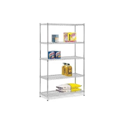 Honey-Can-Do Shelving<5-Shelf Metal Unit, 42"W, Chrome (SHF-01441)