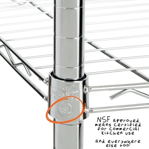 Honey-Can-Do Shelving<Three Tier Storage Shelf, Chrome (SHF-09367)