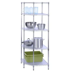 Honey-Can-Do Shelving<5-Tier Corner Shelf, Chrome (SHF-04886)