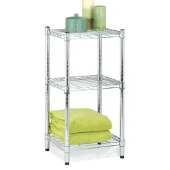 Honey-Can-Do Shelving<3-Tier Modular Stacking Shelf, Chrome (SHF-09364)
