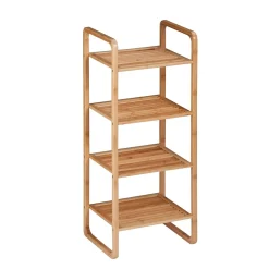 Honey-Can-Do Shelving<4-Tier Shelf, Natural Bamboo (SHF-09337)