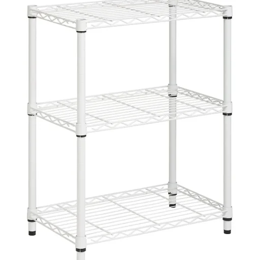 Honey-Can-Do Shelving<3-Tier Shelving Unit - 250 Lb. Capacity, White (SHF-09619)