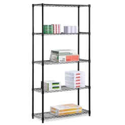 Honey-Can-Do Shelving<5-Tier Shelving, Black Powder Coat (SHF-06831)