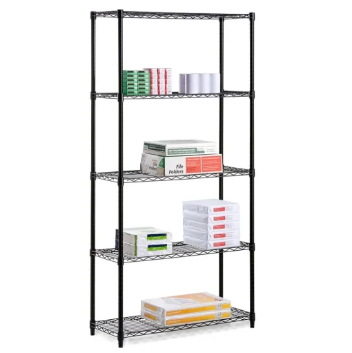 Honey-Can-Do Shelving<5-Tier Shelving, Black Powder Coat (SHF-06831)