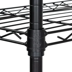 Honey-Can-Do Shelving<4-Tier Slim Profile Shelving Unit, 56" x 24" x 10", Black (SHF-10002)