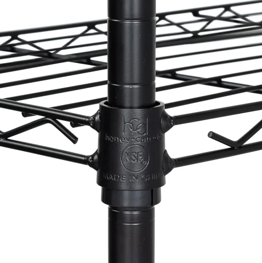 Honey-Can-Do Shelving<4-Tier Slim Profile Shelving Unit, 56" x 24" x 10", Black (SHF-10002)