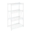Honey-Can-Do Shelving<4-Tier Wire Shelving Unit, White (SHF-09452)