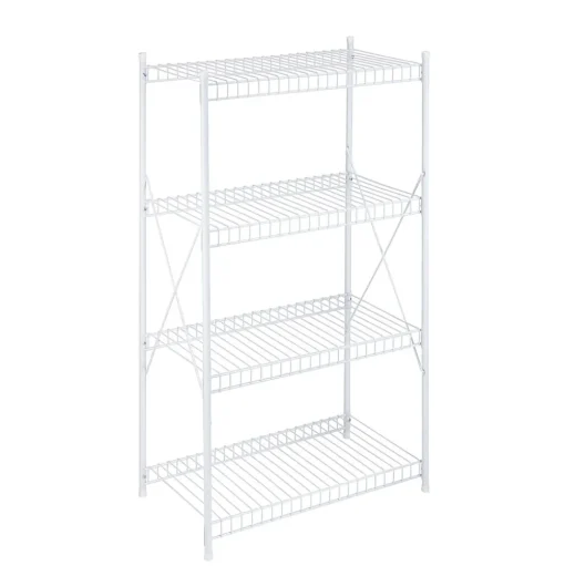 Honey-Can-Do Shelving<4-Tier Wire Shelving Unit, White (SHF-09452)