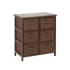 Honey-Can-Do Storage Cabinets<Woven Strap 6 Drawer Storage Chest with Wooden Frame, Java Brown (TBL-03758)