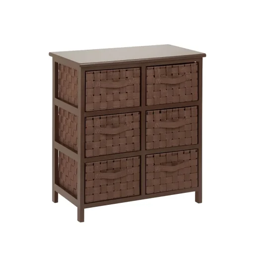Honey-Can-Do Storage Cabinets<Woven Strap 6 Drawer Storage Chest with Wooden Frame, Java Brown (TBL-03758)