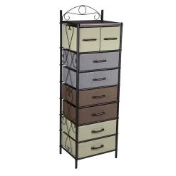 Household Essentials Shelving<8-Drawer Tower, Black/Brown/Green/Blue (8044-1)