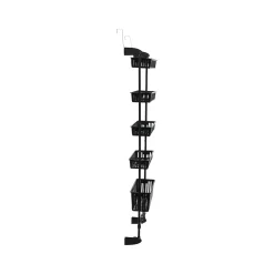 Household Essentials Shelving<5-Shelf Plastic Over-the-Door Storage Rack, 20", Black (2196-1)