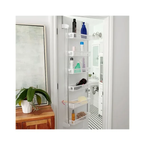 Household Essentials Shelving<6-Shelf Plastic Over-the-Door Storage Rack, 18", (2154-1)