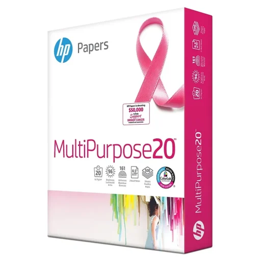 HP Multipurpose Paper<8.5" x 11" Multipurpose Paper, 20 lbs., 96 Brightness, White, 500/Ream (206230)