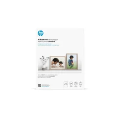 HP Photo Paper<Advanced Photo Paper, Glossy, 8" x 10", 25 Sheets/Pack (6J777A)