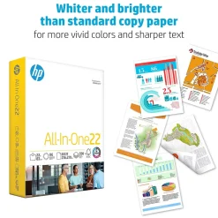 HP Multipurpose Paper<All-In-One22 8.5" x 11" Multipurpose Paper, 22 lbs., 96 Brightness, 750 Sheets/Ream (208850)