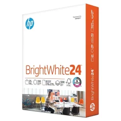 HP Large Quantity Paper<BrightWhite24 8.5" x 11" Inkjet Paper, 24 lbs., 100 Brightness, 500 Sheets/Ream (B1124)