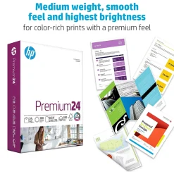 HP Multipurpose Paper<Premium24 8.5" x 11" Laser Paper, 24 lbs., 100 Brightness, 500 Sheets/Ream (J1124)