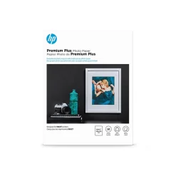 HP Photo Paper<Premium Plus Glossy Photo Paper, 8.5" x 11", 50 Sheet/Pack (CR664A)