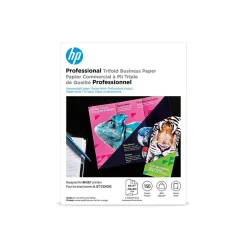 HP Photo Paper<Professional Tri-Fold Business Paper, Glossy, 8.5" x 11", 150 Sheets/Pack (4WN12A)