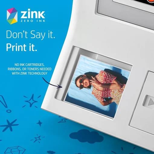 HP Photo Paper<Sprocket 3.5 x 4.25" Zink Sticky-Backed Photo Paper, 50 Sheets/Pack (IZ3X450)
