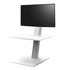 Humanscale Standing Desks<QuickStand Eco 28"W Manual Rectangular Adjustable Standing Portable Desk for Single Monitor, White (QSE2SMW)