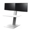 Humanscale Standing Desks<QuickStand Eco 28"W Manual Rectangular Adjustable Standing Portable Desk for Dual Monitors, White (QSE2DMW)
