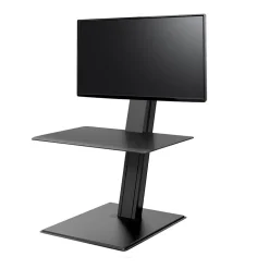 Humanscale Standing Desks<QuickStand Eco 28"W Manual Rectangular Adjustable Standing Portable Desk for Single Monitor, Black (QSE2SMB)