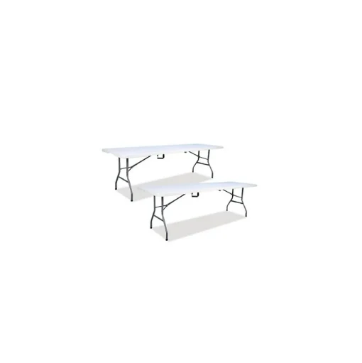 ICEBERG Folding Tables<Bifold Resin Folding Table, Rectangular, 94.5" x 29.9" x 30", White Granite Top, 2/Pack (ICE61273)