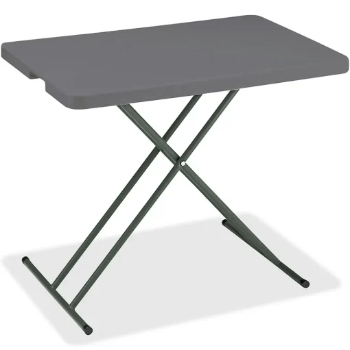 ICEBERG Folding Tables<IndestrucTable TOO Folding Table, Rectangle Top, X-shaped Base, 30" L x 20" W x 28" H, Charcoal