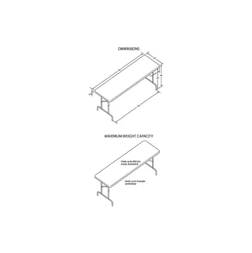 ICEBERG Folding Tables<IndestrucTable TOO 600S Folding Table, 96" x 30", Platinum (65333)