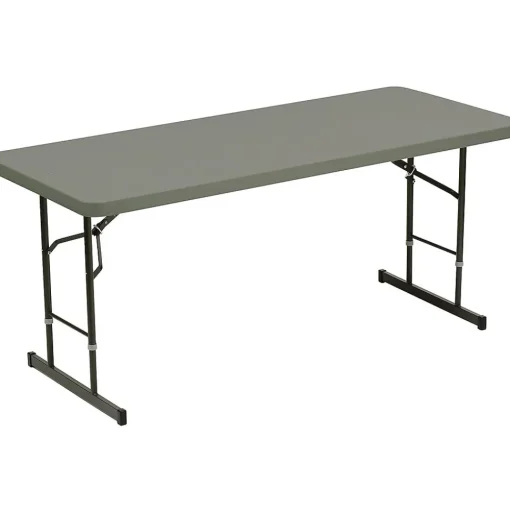 ICEBERG Folding Tables<IndestrucTable TOO Adjustable Height Folding Table, 72" x 30", Charcoal (65627)