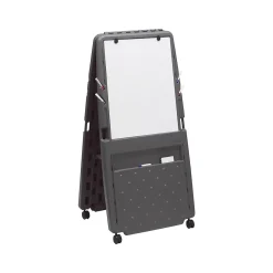 ICEBERG Dry Erase<Mobile Presentation Flip Chart Easel with Dry-Erase Surface, Charcoal, 73" x 33" x 28" (30237)