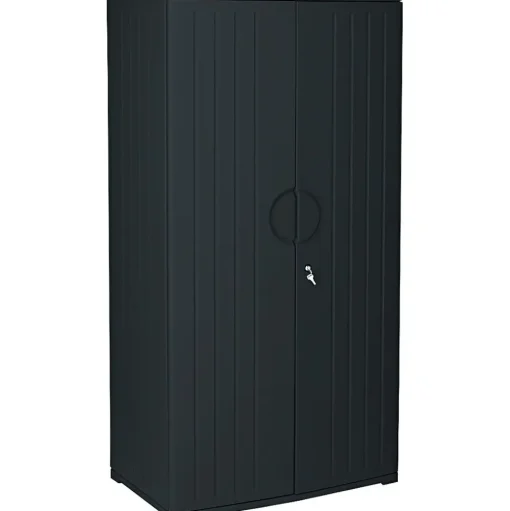 ICEBERG Storage Cabinets<® Officeworks® Polyethylene Storage Cabinet, Non-Assembled, 72Hx36Wx22D", Black