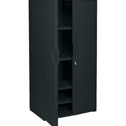 ICEBERG Storage Cabinets<® Officeworks® Polyethylene Storage Cabinet, Non-Assembled, 72Hx36Wx22D", Black