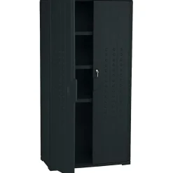 ICEBERG Storage Cabinets<® Officeworks® Polyethylene Storage Cabinet, Non-Assembled, 66Hx33Wx18D", Black
