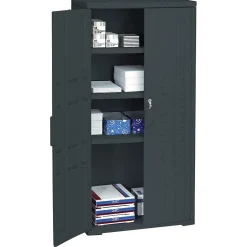 ICEBERG Storage Cabinets<® Officeworks® Polyethylene Storage Cabinet, Non-Assembled, 66Hx33Wx18D", Black