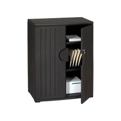 ICEBERG Storage Cabinets<® Officeworks® Polyethylene Storage Cabinet, Non-Assembled, 46Hx36Wx22D", Black