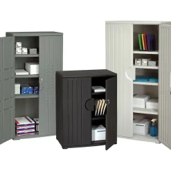 ICEBERG Storage Cabinets<® Officeworks® Polyethylene Storage Cabinet, Non-Assembled, 46Hx36Wx22D", Black