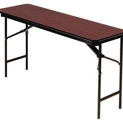 ICEBERG Folding Tables<® Premium Wood Laminate Folding Tables, 60x18", Mahogany