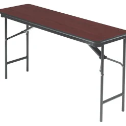 ICEBERG Folding Tables<® Premium Wood Laminate Folding Tables, 60x18", Mahogany