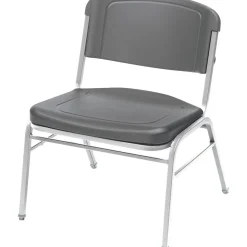 ICEBERG Folding & Stacking<Rough N Ready Series Big & Tall Stacking Chair, Plastic, Charcoal, 4/Carton (ICE64127)