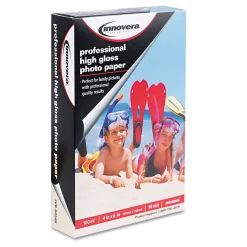 Innovera Photo Paper<Glossy Photo Paper, 4" x 6", 100 Sheets/Pack (IVR99546)
